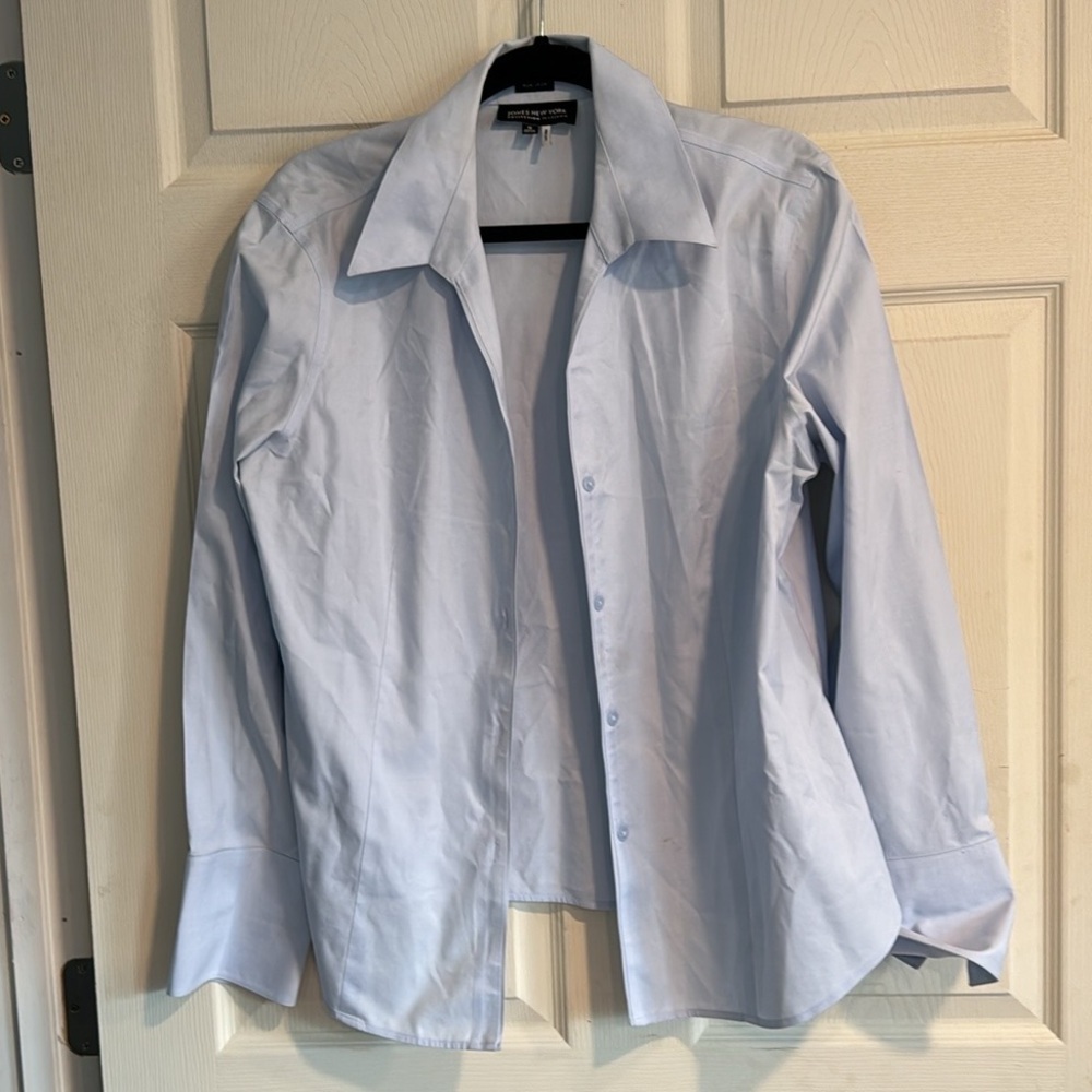 Jones New York Boys Light Blue Non-Iron Button‎ Down Shirt Size 16 Cotton